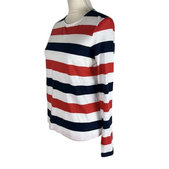 Boden Bea Breton Long Sleeve T-Shirt Cherry Red Navy White Cotton Size 4 - Picture 6 of 8